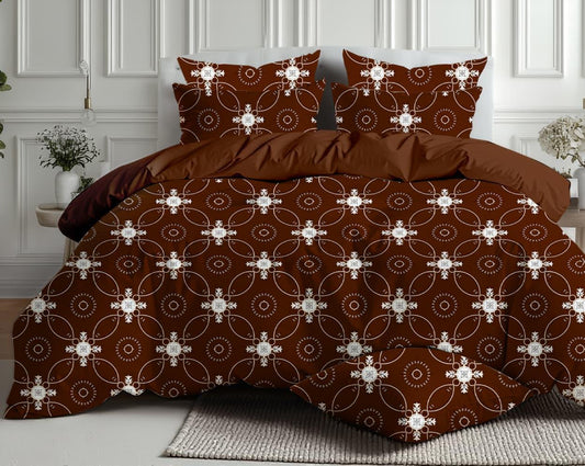 Salsa Double Bedsheet with 2 Pillow Covers (90×100 Inch) – Floral, Geometric & Patchwork Printed Bedsheet