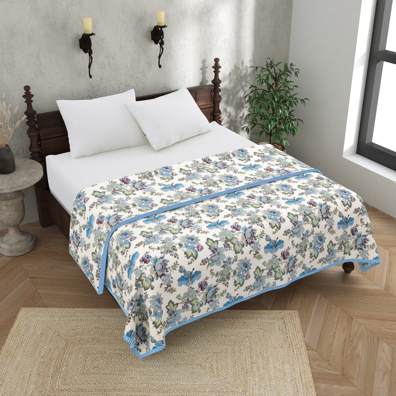 King Size Double Dohar 100% Pure Cotton | Lightweight AC Blanket for Summer | Soft Reversible Dohar 90x100 Inches