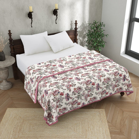 King Size Double Dohar 100% Pure Cotton | Lightweight AC Blanket for Summer & Daily Use | Soft Printed Dohar 90x100 Inches