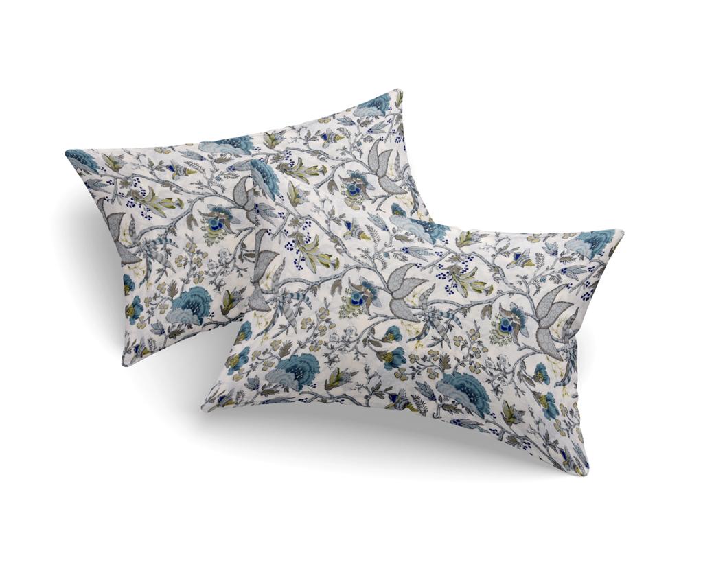 Anokhi Floral Garden Print King Size Cotton Bedsheet 100x100 with 2 Pillow Covers
