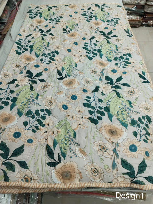 Double Bed Comforter 90x100 Inches | Pure Cotton Quilted AC Blanket | Lightweight All Season Comforter with Bag Packing