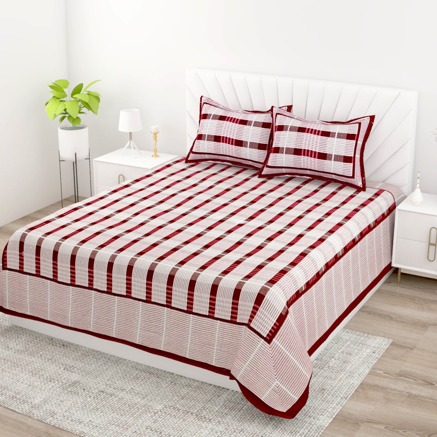 King Size Cotton Printed Bedsheet with 2 Pillow Covers | 95x108 Inches Double Bedsheet Set | Soft Daily Use Bedding