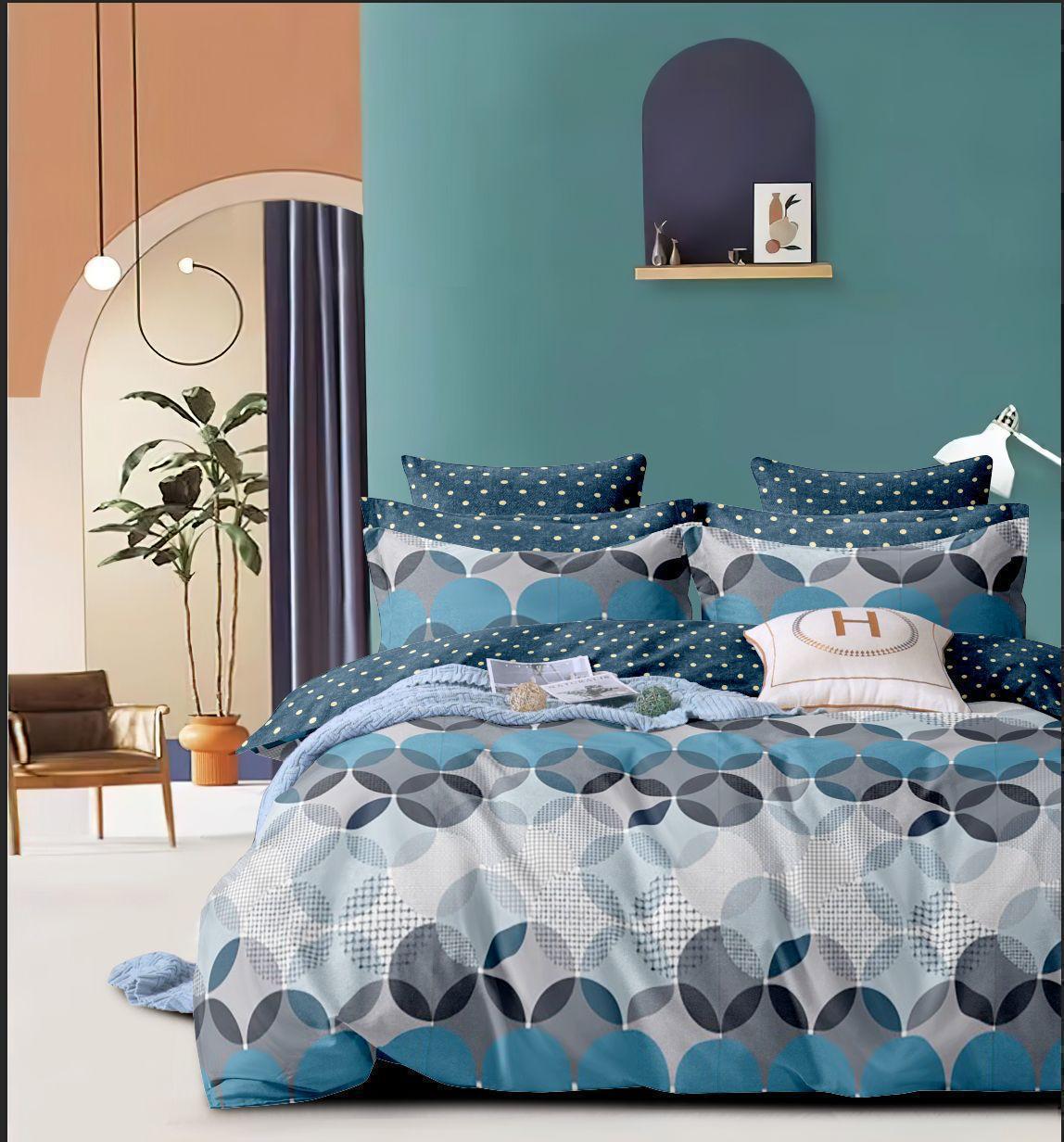 Salsa Double Bedsheet with 2 Pillow Covers (90×100 Inch) – Printed Cotton Bedsheet for Double Bed