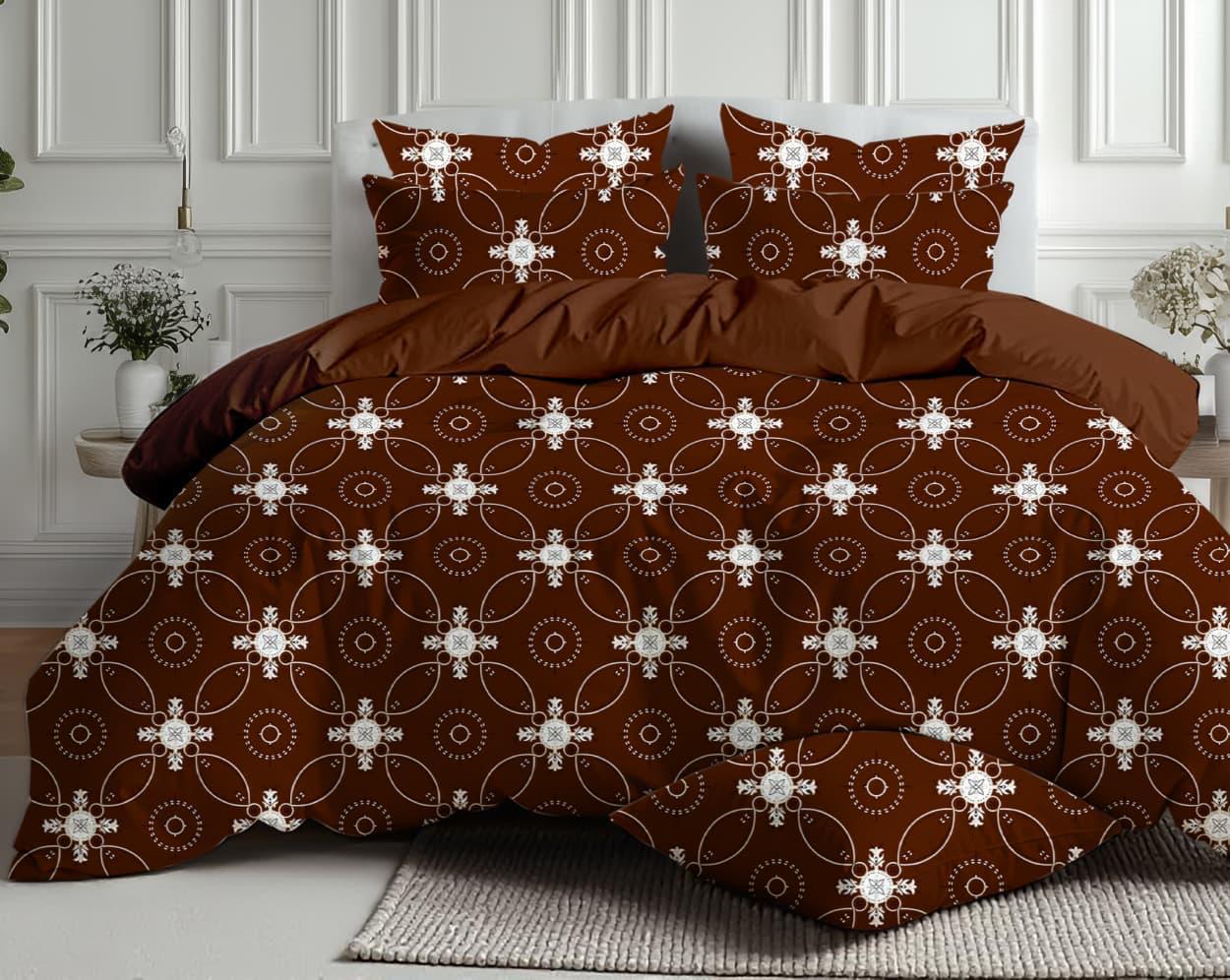 Salsa Double Bedsheet with 2 Pillow Covers (90×100 Inch) – Floral, Geometric & Patchwork Printed Bedsheet