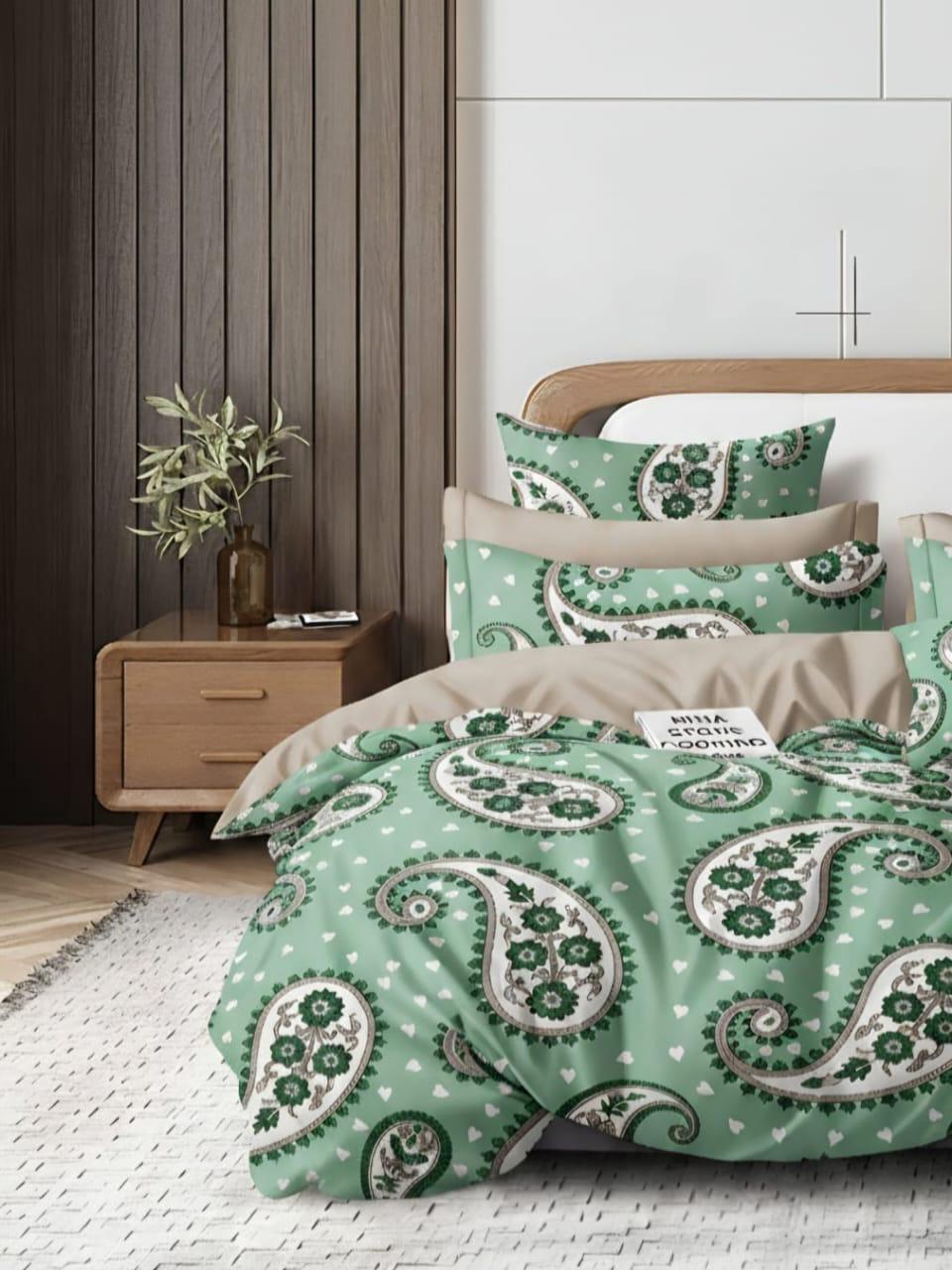 Salsa Premium Double Bedsheet with 2 Pillow Covers (90×100 Inch) – Elegant Floral & Classic Designs