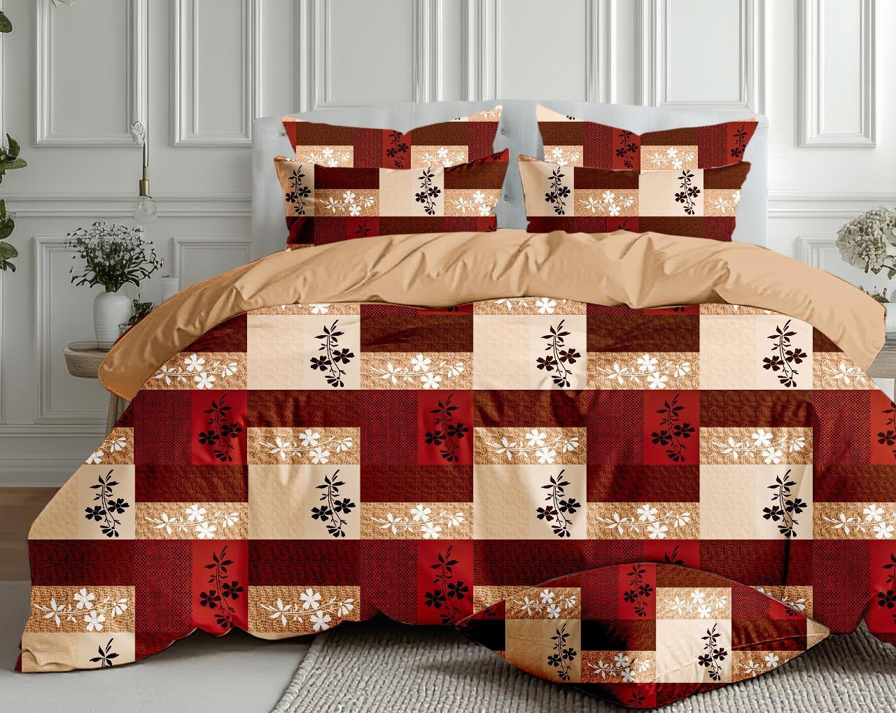 Salsa Premium Double Bedsheet with 2 Pillow Covers (90×100 Inch) – Elegant Floral & Classic Designs