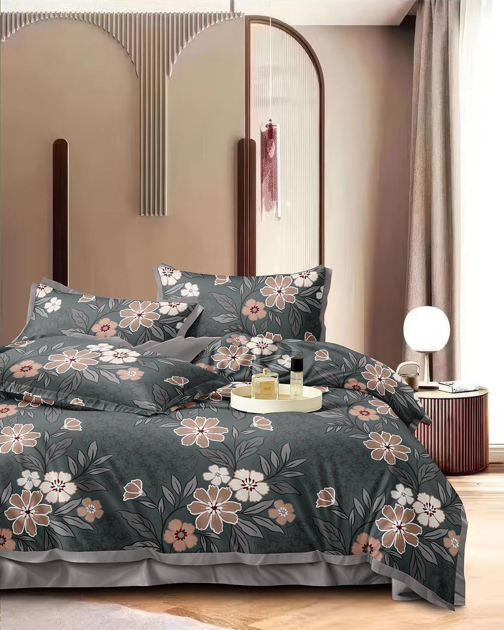 Salsa Premium Double Bedsheet with 2 Pillow Covers (90×100 Inch) – Elegant Floral & Classic Designs
