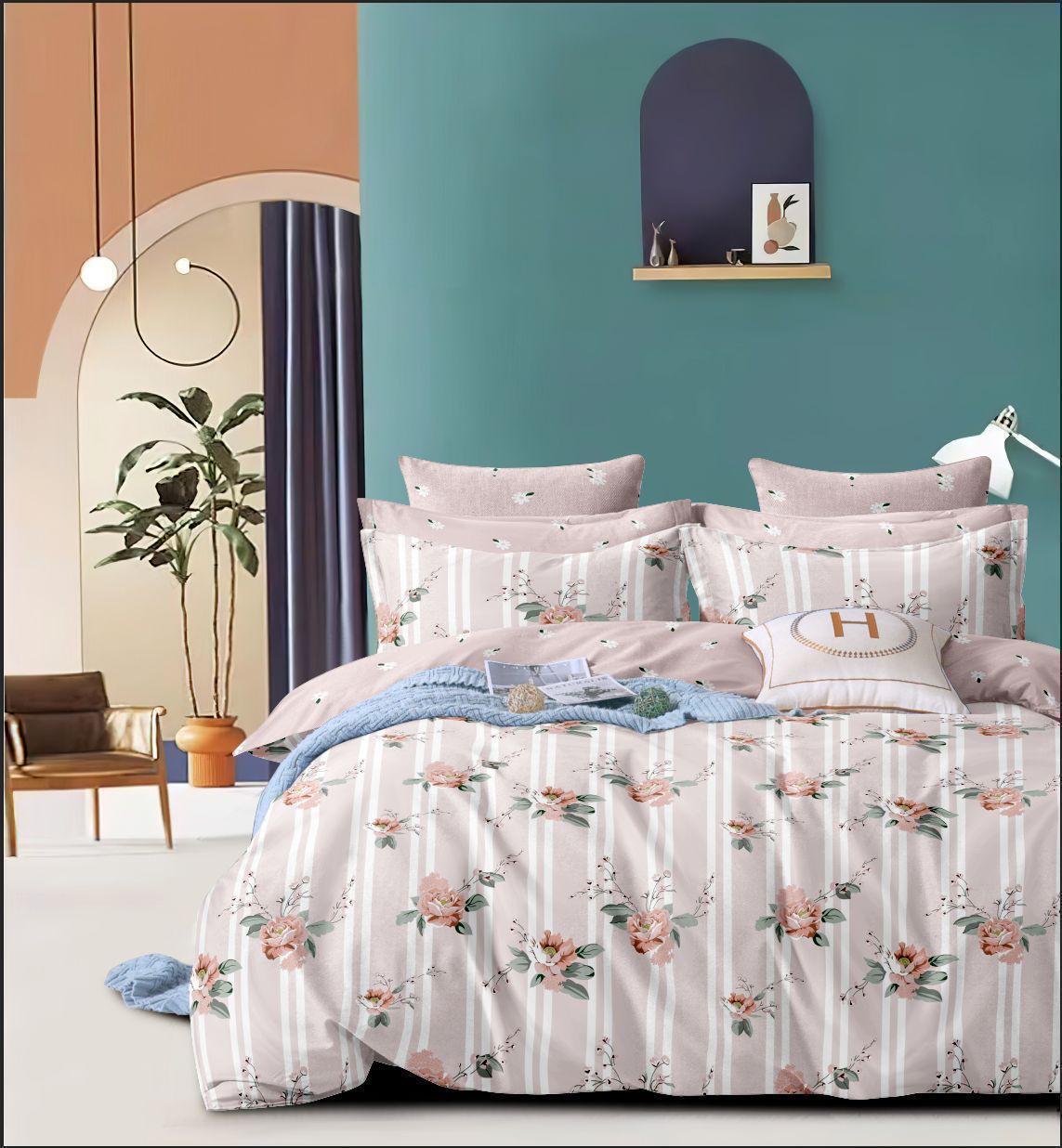 Salsa Double Bedsheet with 2 Pillow Covers (90×100 Inch) – Modern Geometric & Floral Designs