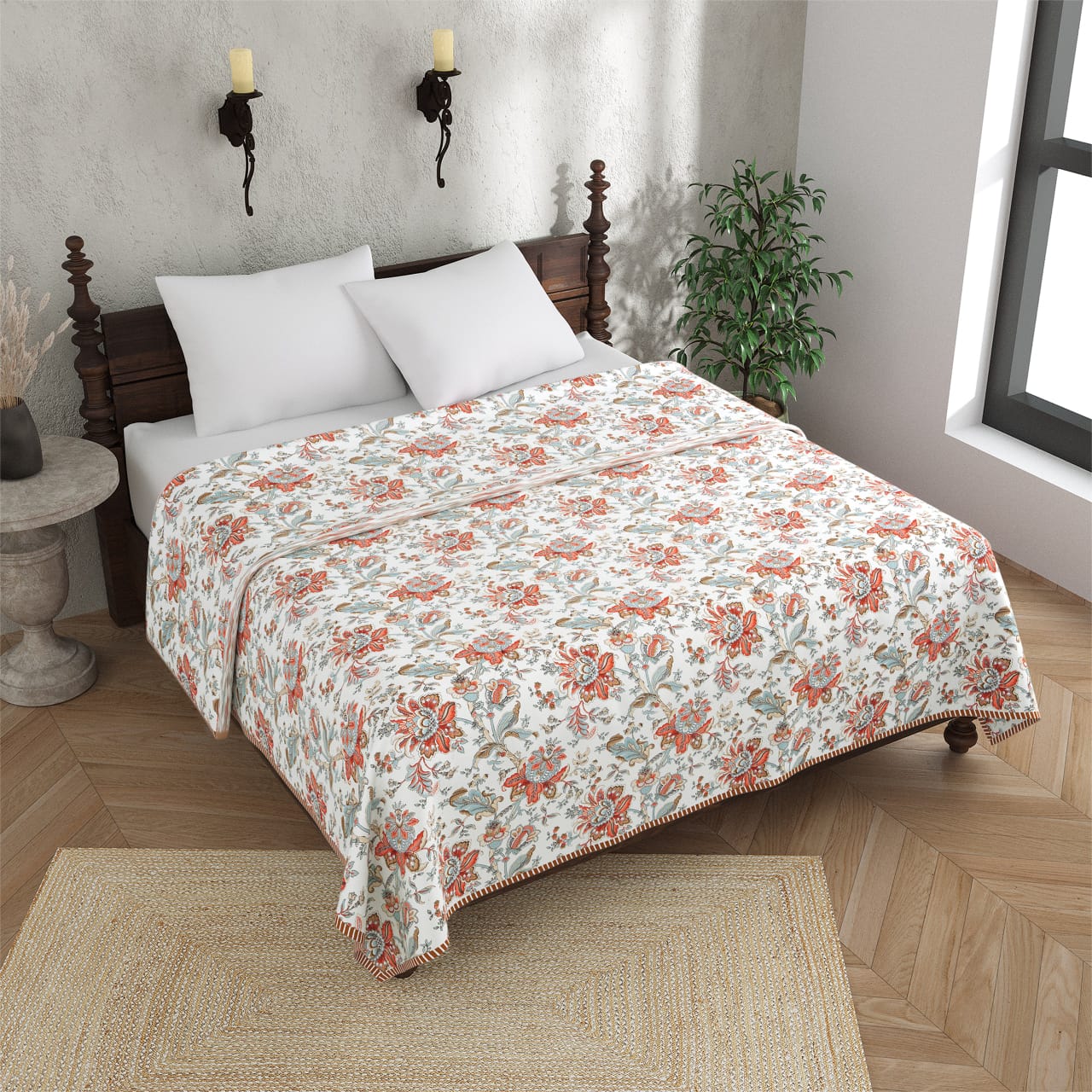 King Size Double Dohar 100% Pure Cotton | Lightweight AC Blanket for Summer | Soft Reversible Dohar 90x100 Inches