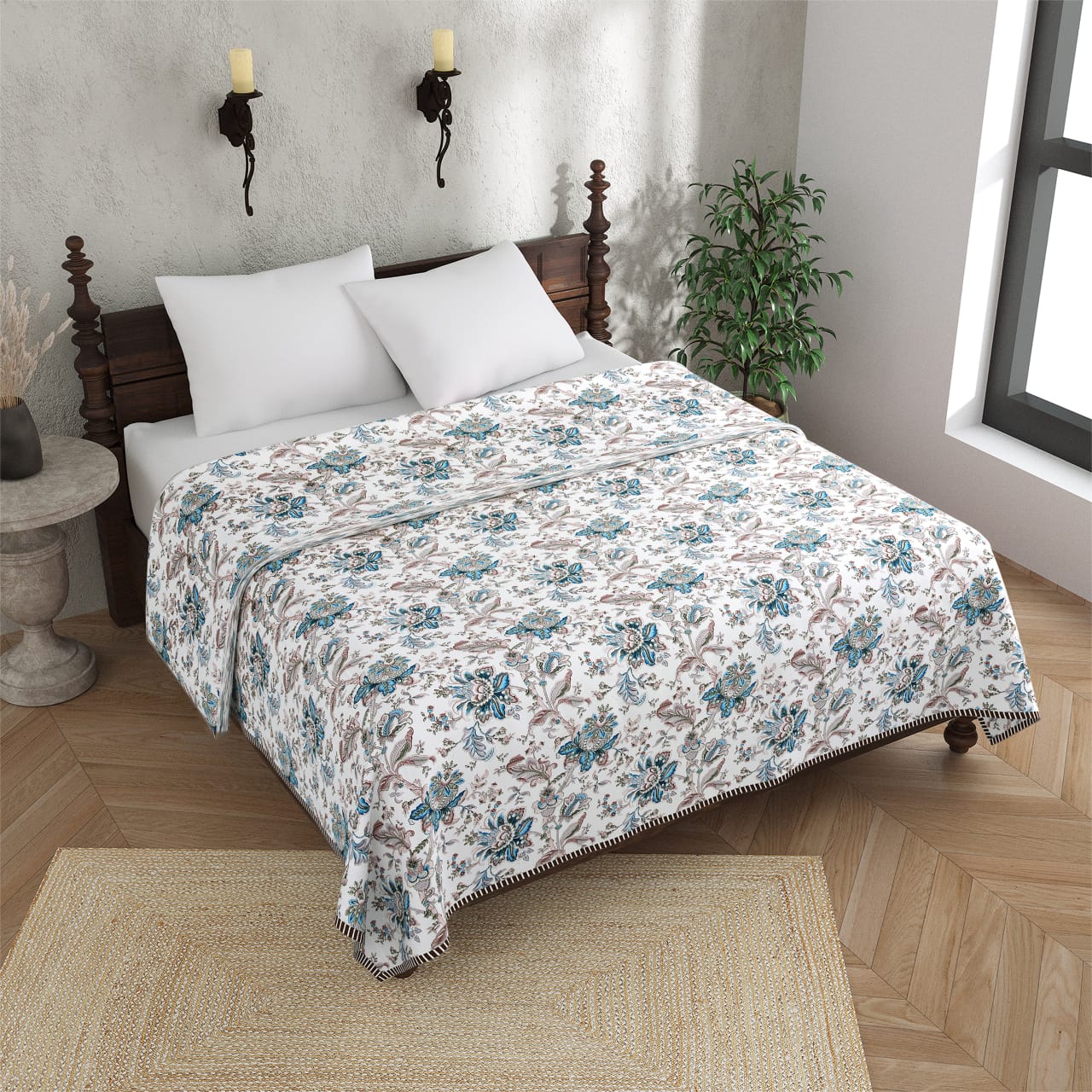 King Size Double Dohar 100% Pure Cotton | Lightweight AC Blanket for Summer | Soft Reversible Dohar 90x100 Inches