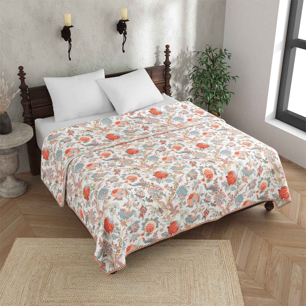 King Size Double Dohar 100% Pure Cotton | Lightweight AC Blanket for Summer | Soft Reversible Dohar 90x100 Inches