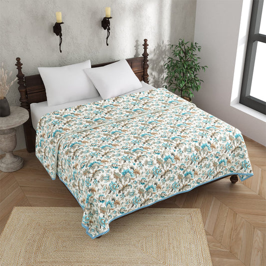 King Size Double Dohar 100% Pure Cotton | Lightweight AC Blanket for Summer & Daily Use | Soft Printed Dohar 90x100 Inches