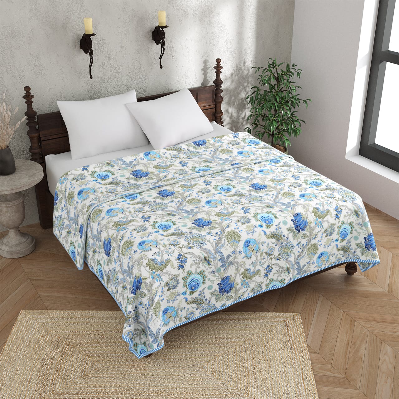 King Size Double Dohar 100% Pure Cotton | Lightweight AC Blanket for Summer & Daily Use | Soft Printed Dohar 90x100 Inches