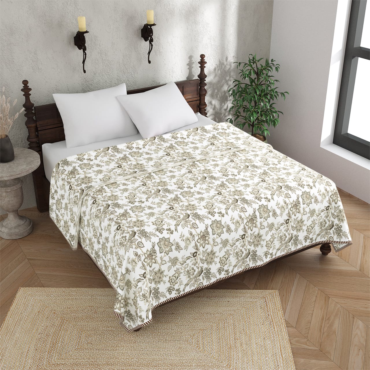 King Size Cotton Double Dohar 90x100 Inches | Lightweight AC Blanket for Summer | Soft Printed Reversible Dohar