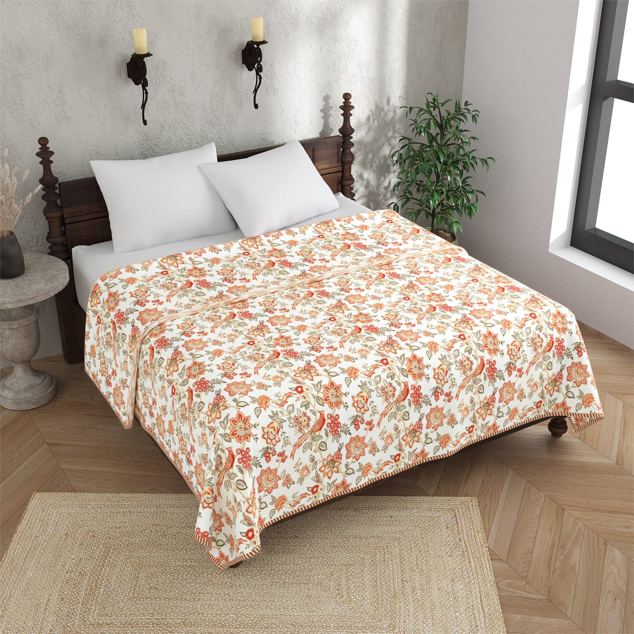 King Size Cotton Double Dohar 90x100 Inches | Lightweight AC Blanket for Summer | Soft Printed Reversible Dohar