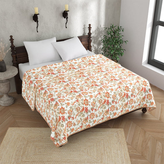 King Size Cotton Double Dohar 90x100 Inches | Lightweight AC Blanket for Summer | Soft Printed Reversible Dohar
