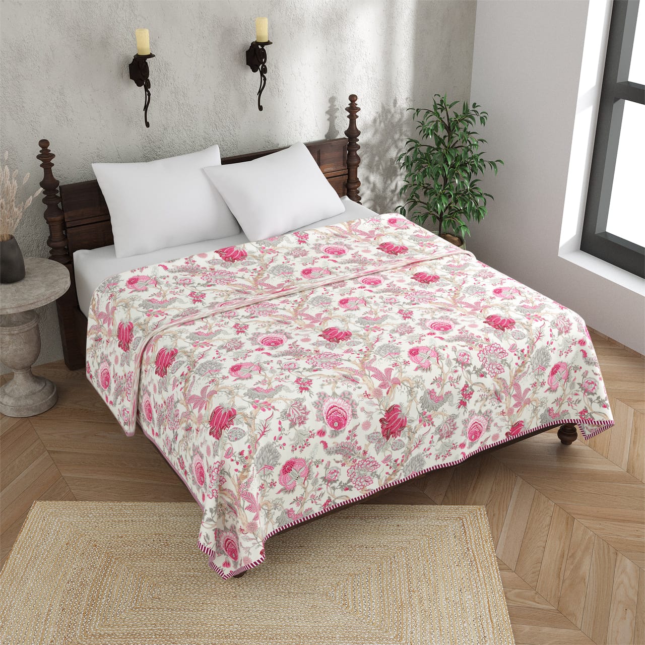 King Size Cotton Double Dohar 90x100 Inches | Lightweight AC Blanket for Summer | Soft Printed Reversible Dohar