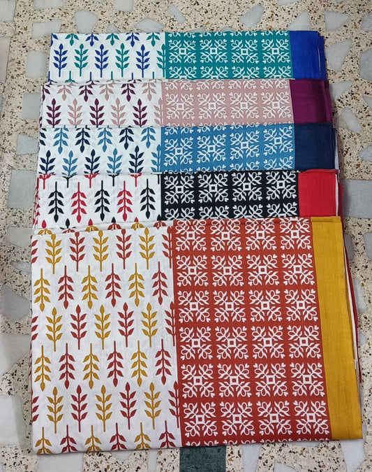 Sonpari Design Pure Cotton Double Bedsheet with 2 Pillow Covers – 90x100 Inch